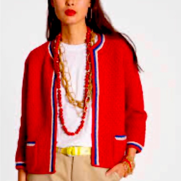 NWT Frances Valentine Angie Cardi Coat in Red -M - Picture 1 of 12